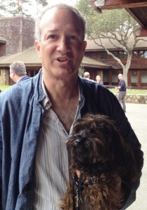 Jon Agee with his dog, Charlotte